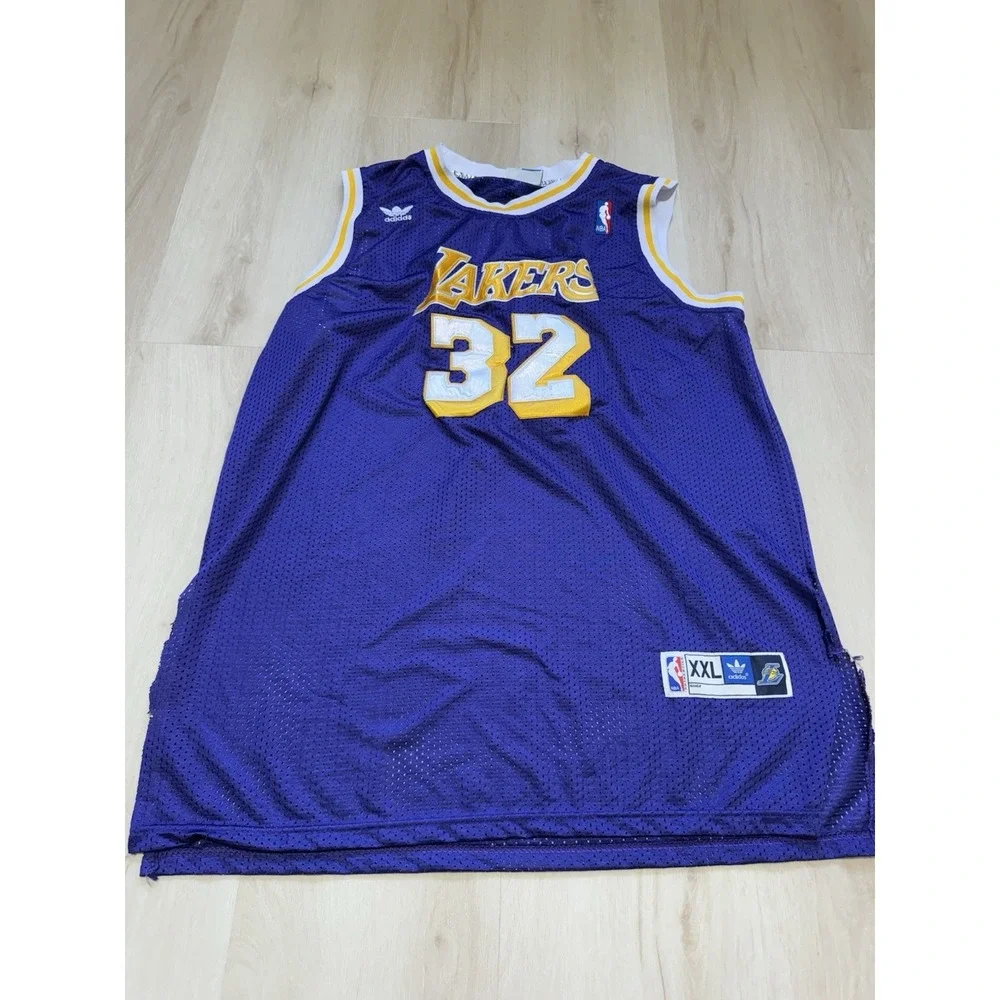Adidas Lakers Magic Johnson #32 Purple Retro NBA Jersey Men's Size 2XL SEE NOTES